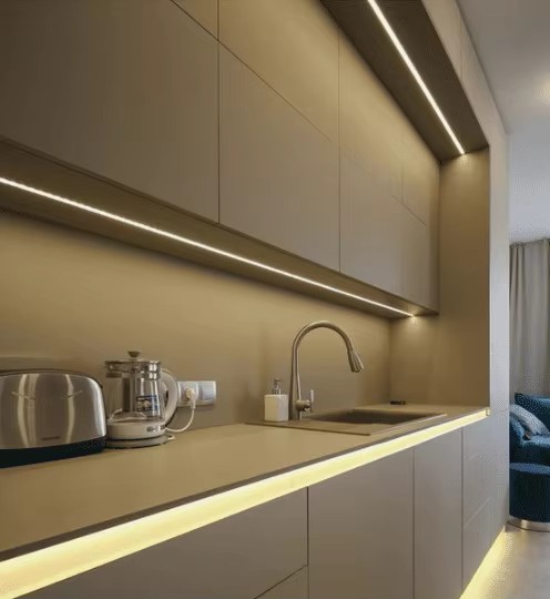 لاین نوری بدون لبه کابینت و TVوال با ابعاد mm 16X8 برند عمادلایت