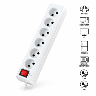 پریز سیار 6 خانه با کابل 4 متر مدل M60B برند آروین
